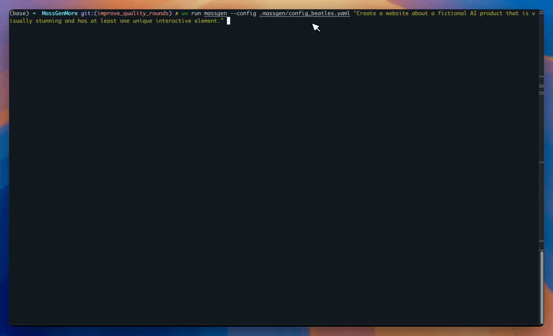 MassGen Demo - Multi-agent collaboration in action (4x speed)